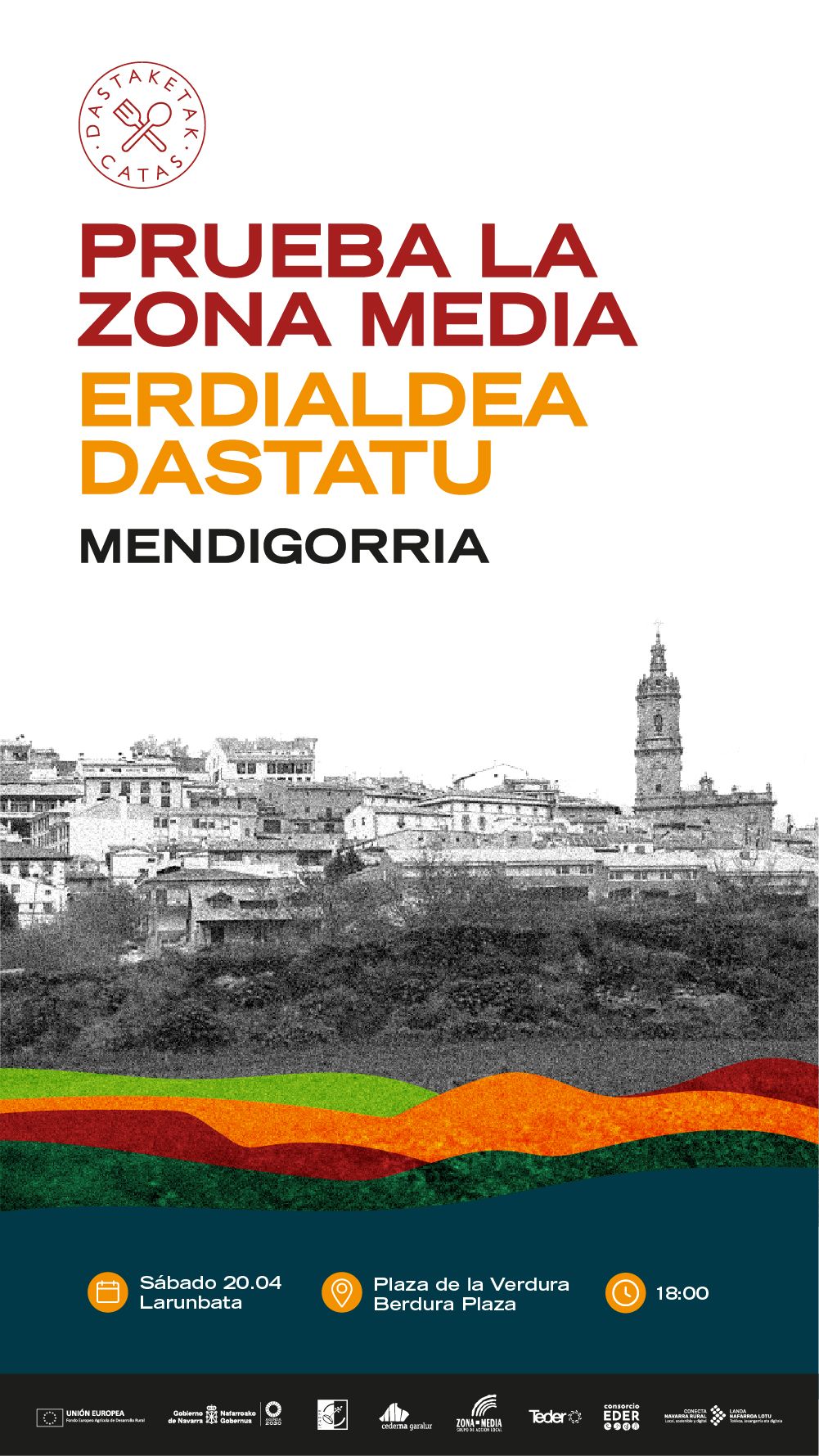 información sobre la cata de producto local del 20 de abril de 2024 en Mendigorria