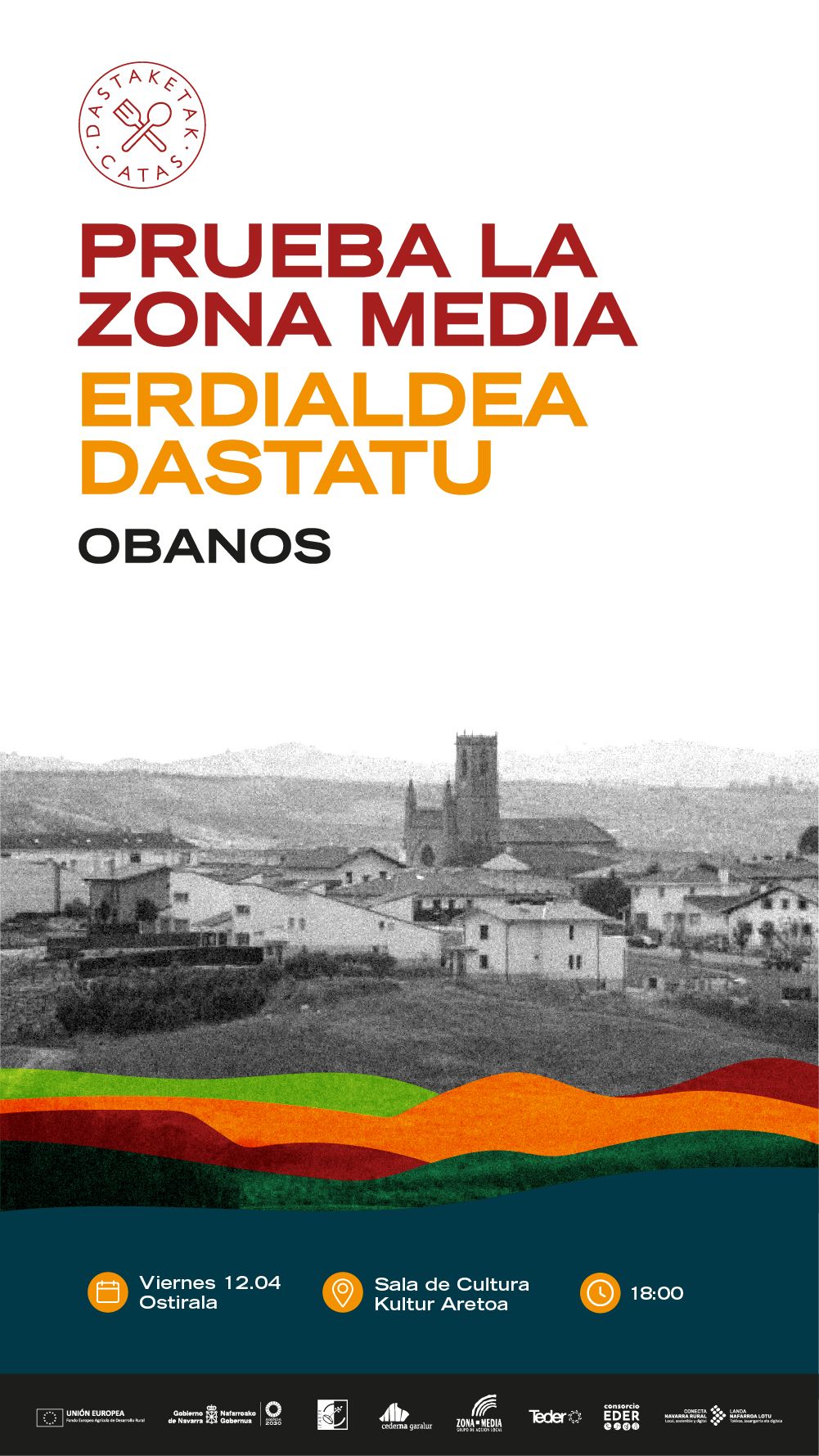 información sobre la cata de producto local del 12 de abril de 2024 en Obanos